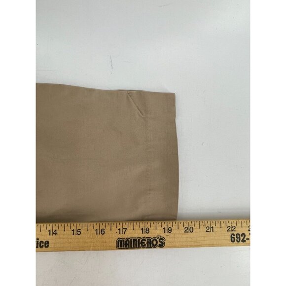 Talbots Petites Women's Flat Front Chino Khaki Crop Pants Back Leg Seam Size 2P - Picture 12 of 14